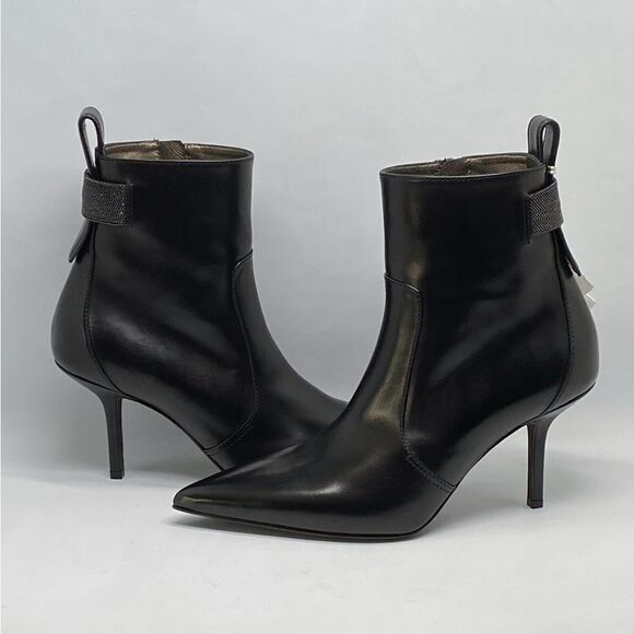 Brunello Cucinelli Monili Beaded Leather Ankle Boots size 38.5 - Picture 10 of 14